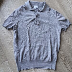 Spier and Mackay Linen Blend Knit Polo Shirt Taupe Medium